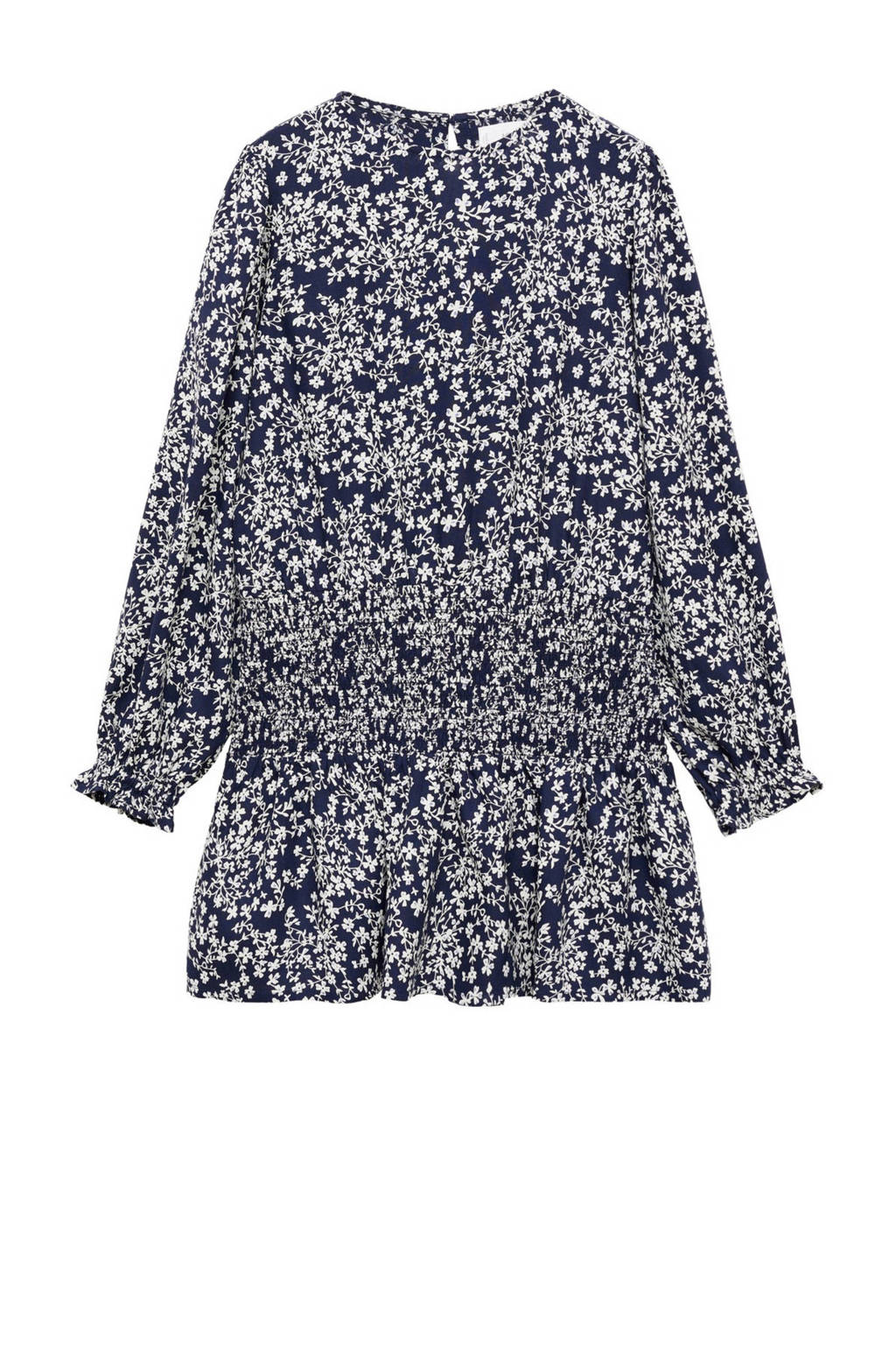 Mango Kids jurk met all over print donkerblauw