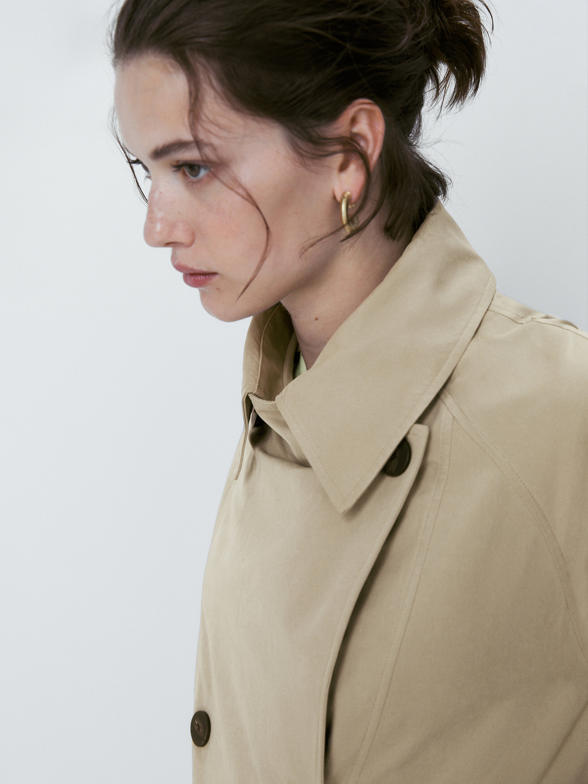 Trench Chaqueta com algodón - BEGE