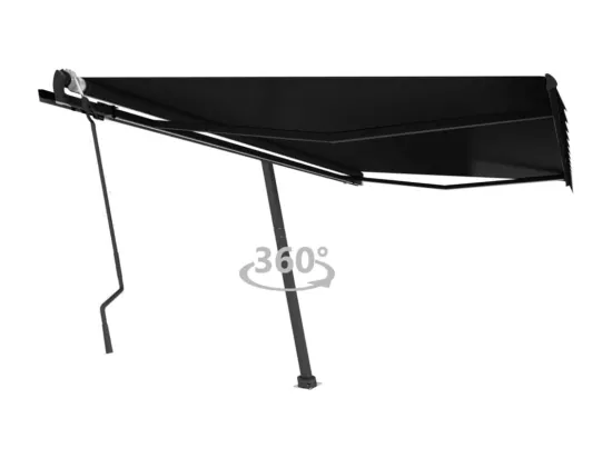Auvent manuel rétractable sur pied 400x300 cm Anthracite