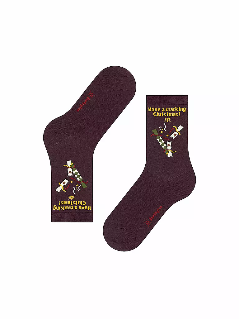 BURLINGTON Damen Socken X-MAS CRACKER barolo dunkelrot