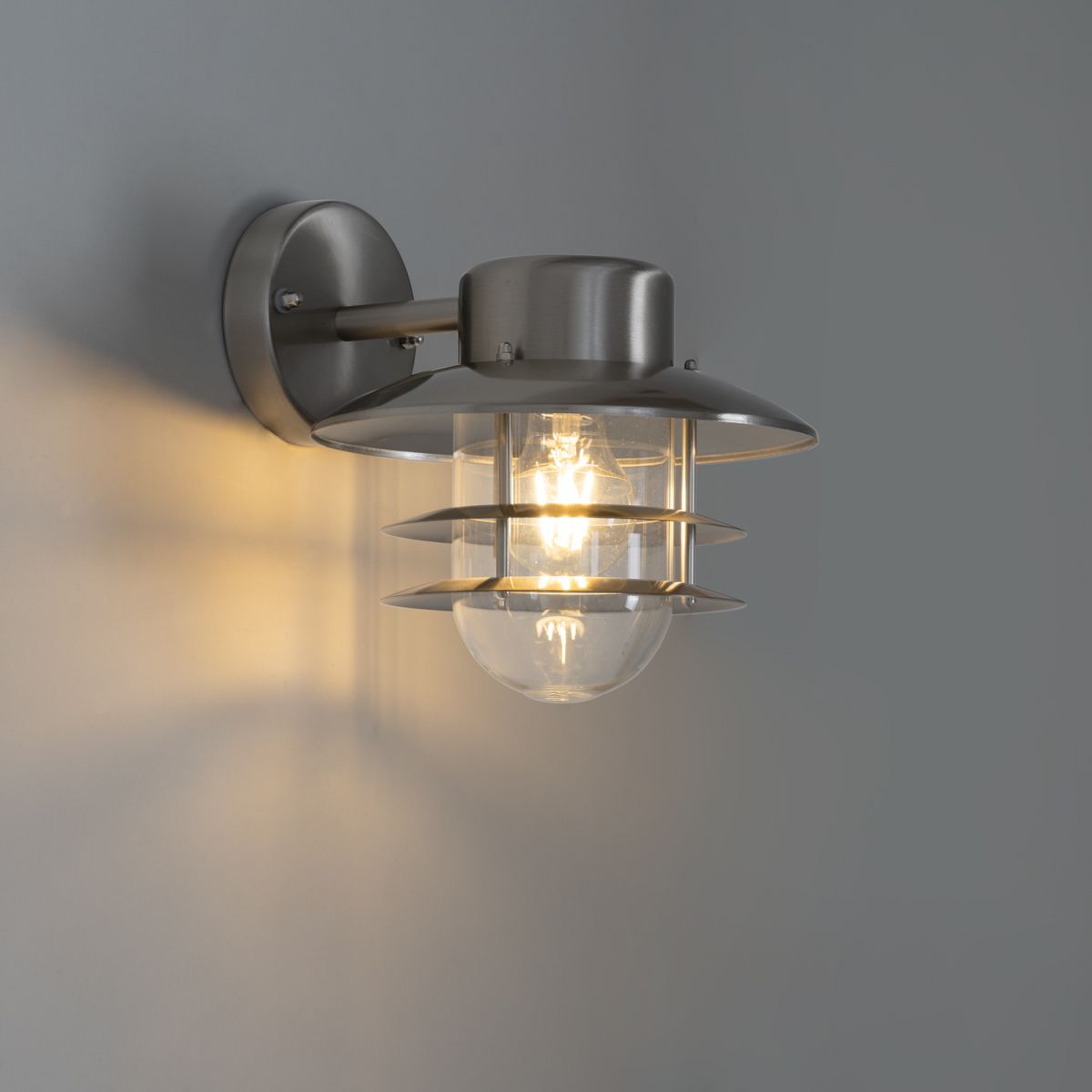 Industriële wandlamp staal IP44 - Shell