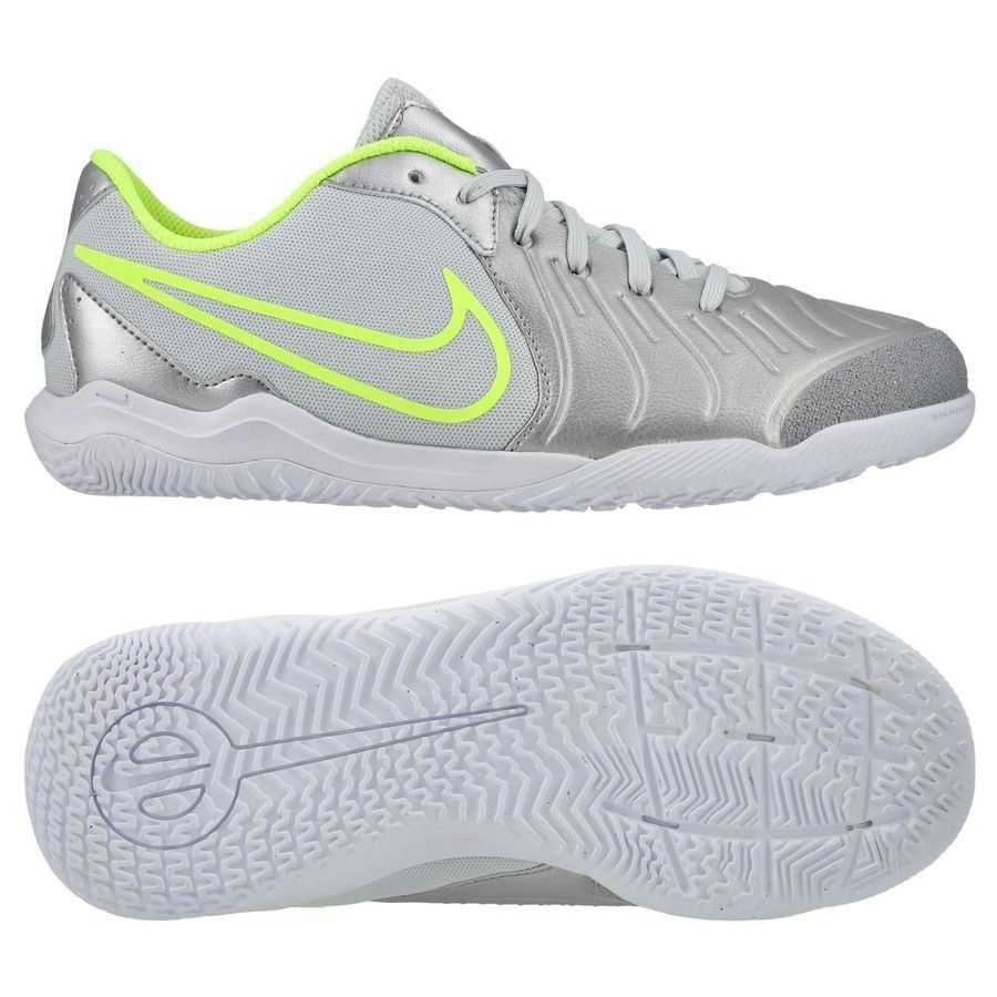 Nike Tiempo Legend 10 Academy IC Mad Voltage - Argenté/Noir/Jaune Fluo Enfant