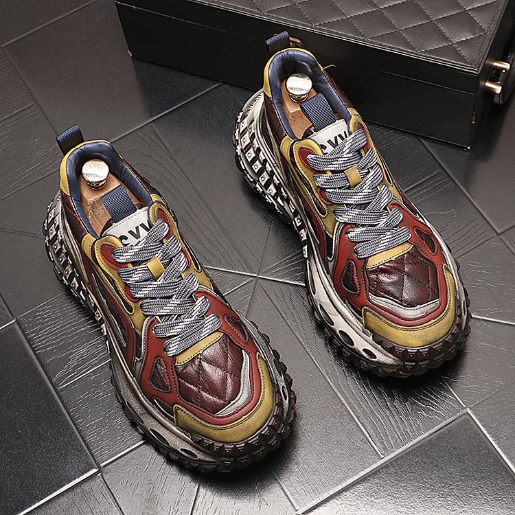Mr Ozera - Color Block gewatteerde platform sneakers
