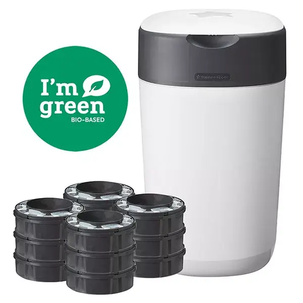 Tommee Tippee Starter Pack Twist & Click Blanc Poubelle + 12 recharges