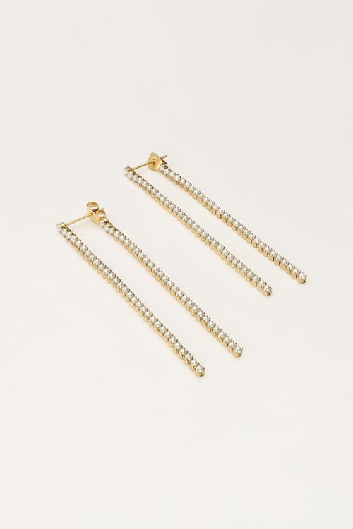 Lange oorhangers met parels