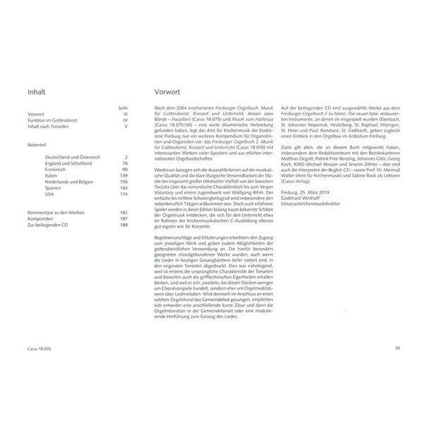Carus Verlag Freiburger Orgelbuch 2