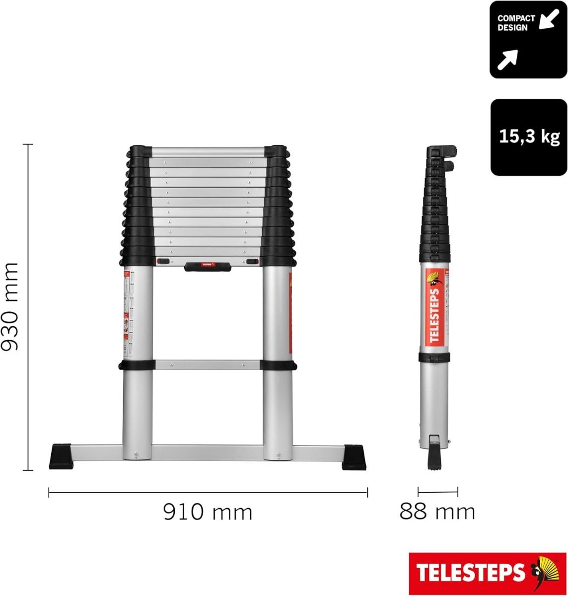 Telesteps 20138-601 Ecoline Telescoopladder 3,8m met stabilisatiebalk