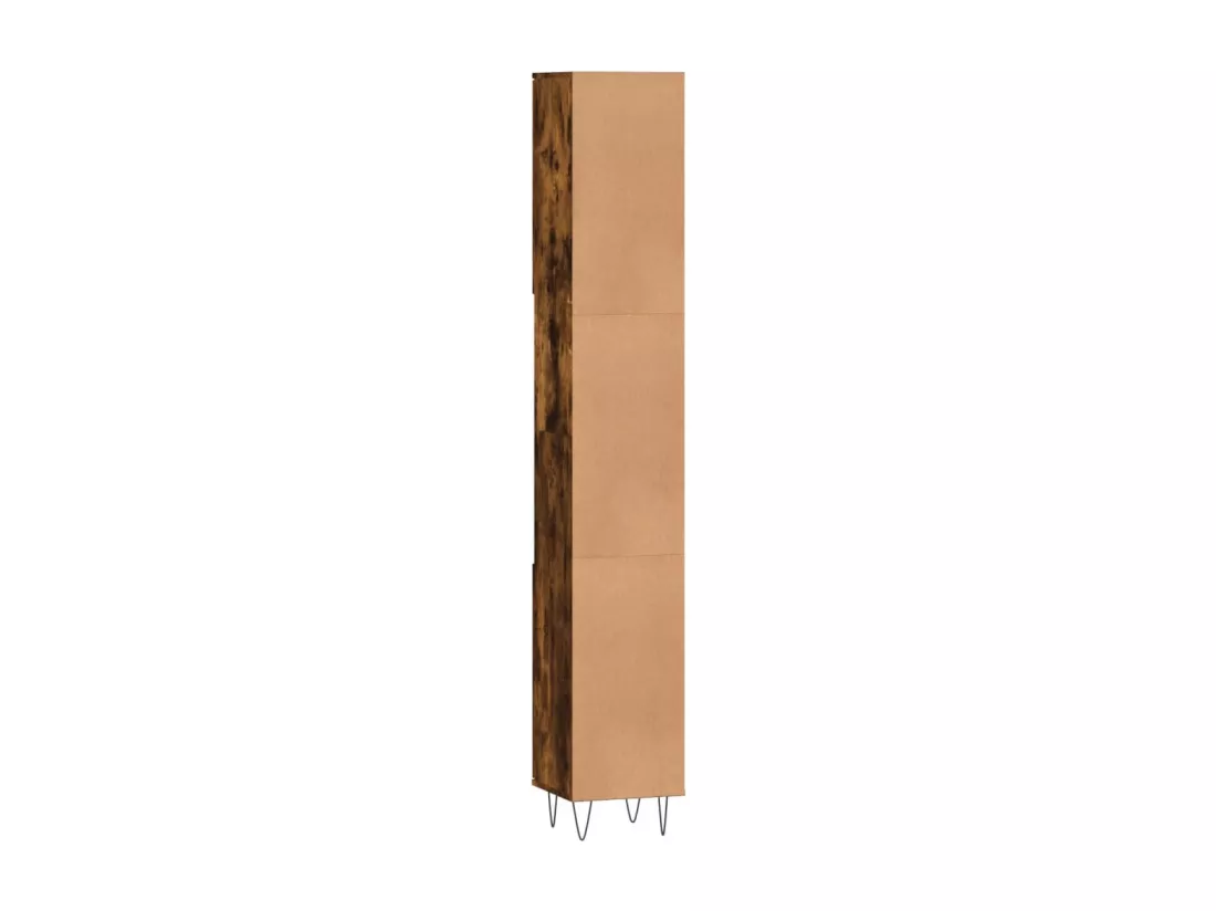 Armoire de bain chêne fumé 30x30x190 cm bois d'ingénierie