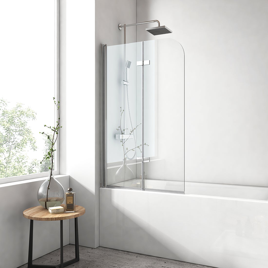 EMKE Badkuipvouwschermen, 100x140cm Douchewand voor Bad, Vouwwand, Douchescherm, Badkuipscherm NANO Easy-Clean Coating