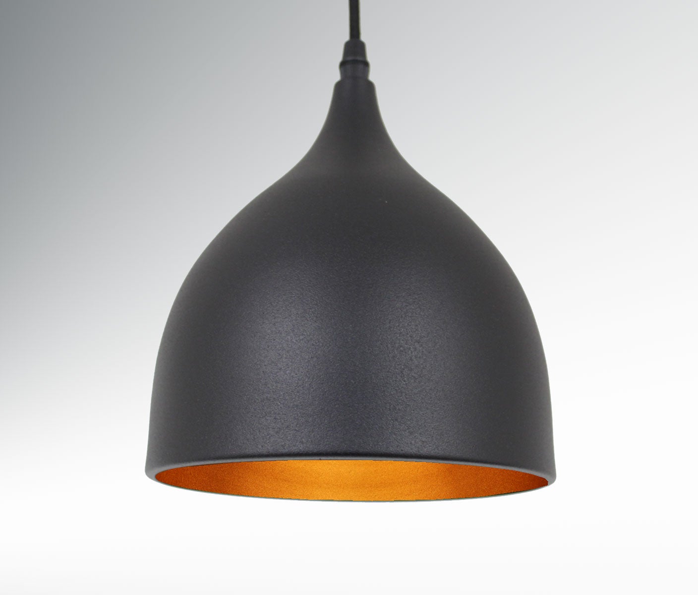 Timao P3 hanglamp, 3x17cm Ø, mat zwart & koper metaal, 10587