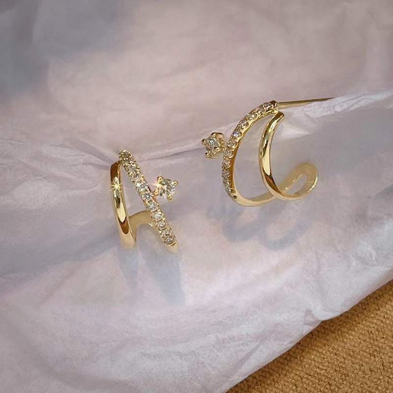 Chimerro - Huggie-oorbel met gelaagde strass-legering