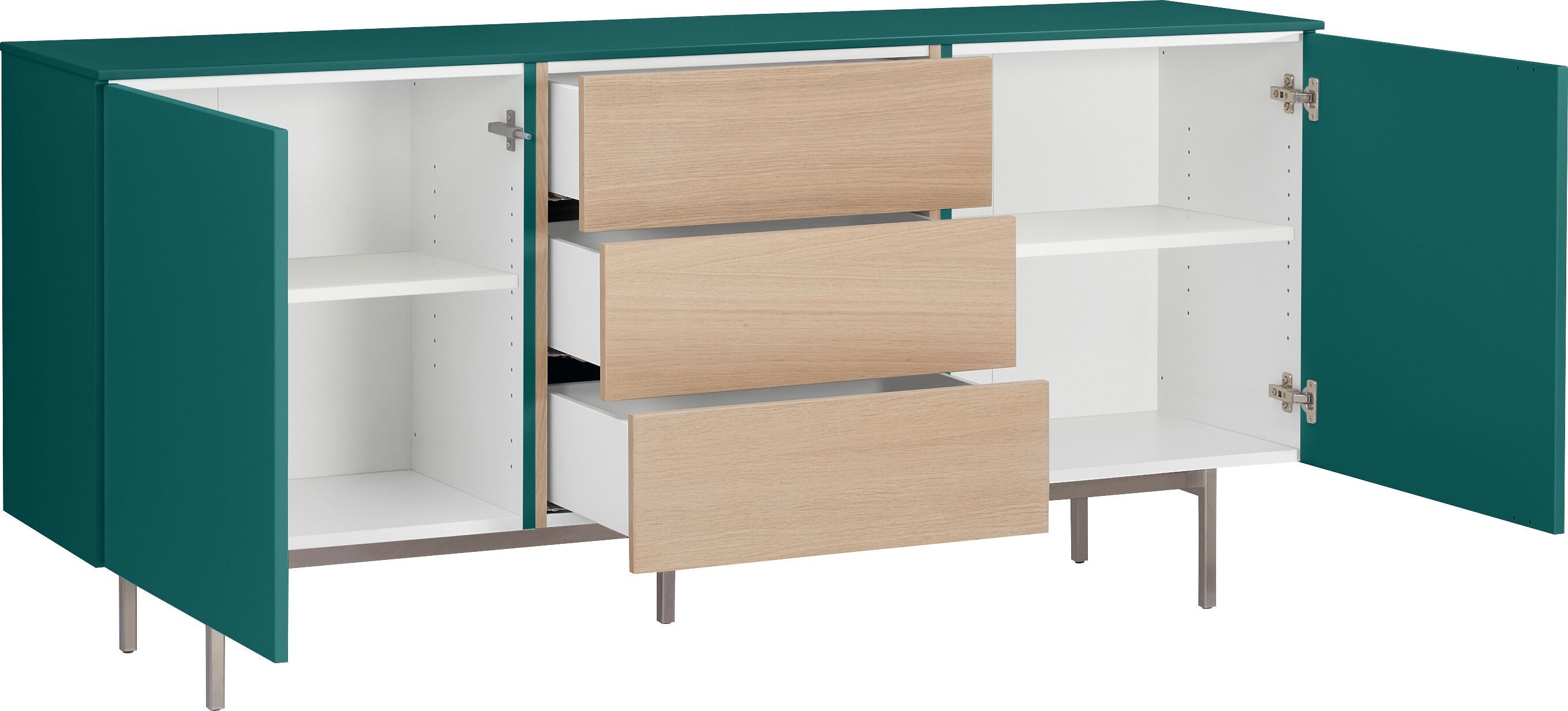 TILL Sideboard - Petrol / B: 168.0 cm x T: 41.0 cm x H: 77.0 cm