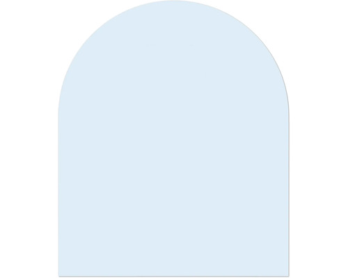 Brandwerende glazen plaat, gehard veiligheidsglas, helder glas, 1000 x 1000 mm, halfrond, transparant