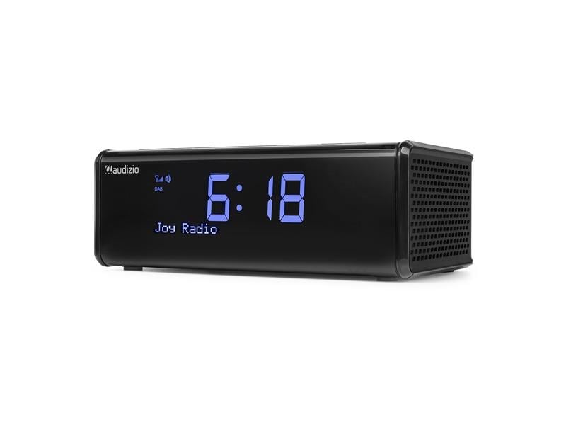 Audizio Radiowecker Cuneo Schwarz DAB -Radiowecker mit kabelloser Aufladung