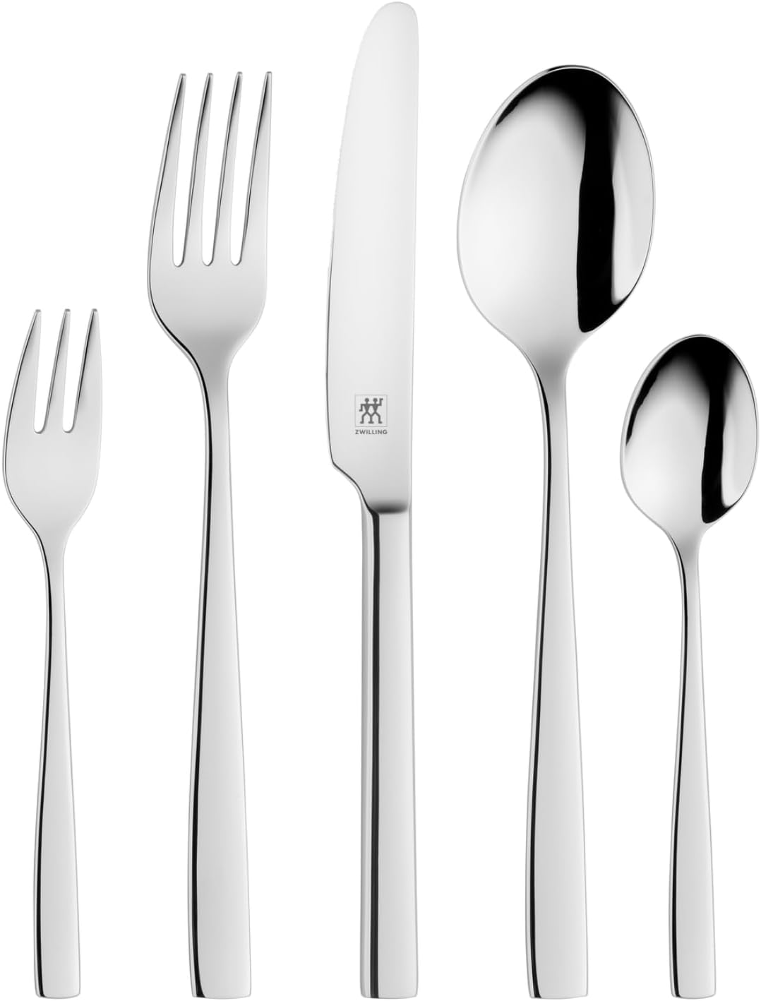 ZWILLING Roseland Besteck Set, 60-teilig, Für 12 Personen, 18/10 Edelstahl/Hochwertiger Klingenstahl, Poliert, Silber [plastikfreie Verpackung]