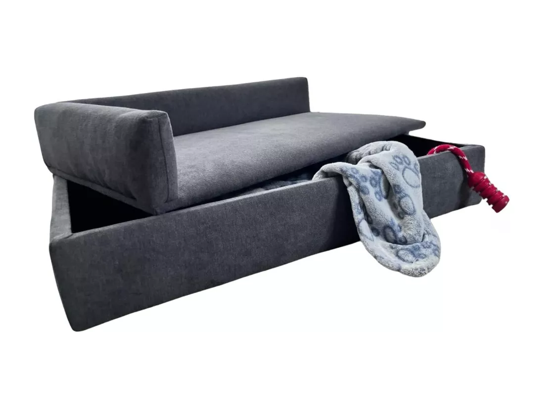 Canapé-lit Well Home avec canapé pour animaux de compagnie avec tissu spécial et base rembourrée Couleur Gris