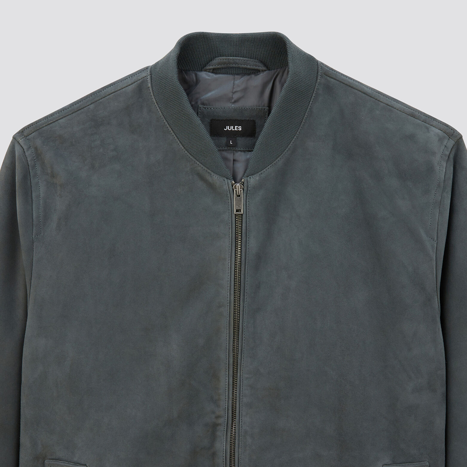 Blouson en cuir Gris foncé