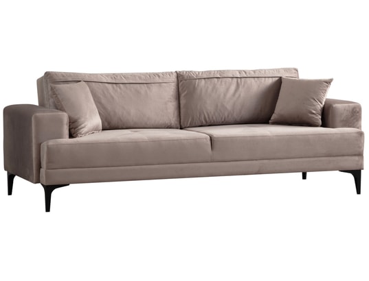 CONCEPT1 - Canapé tissu Astana 3 places beige 234 x 100 x h78