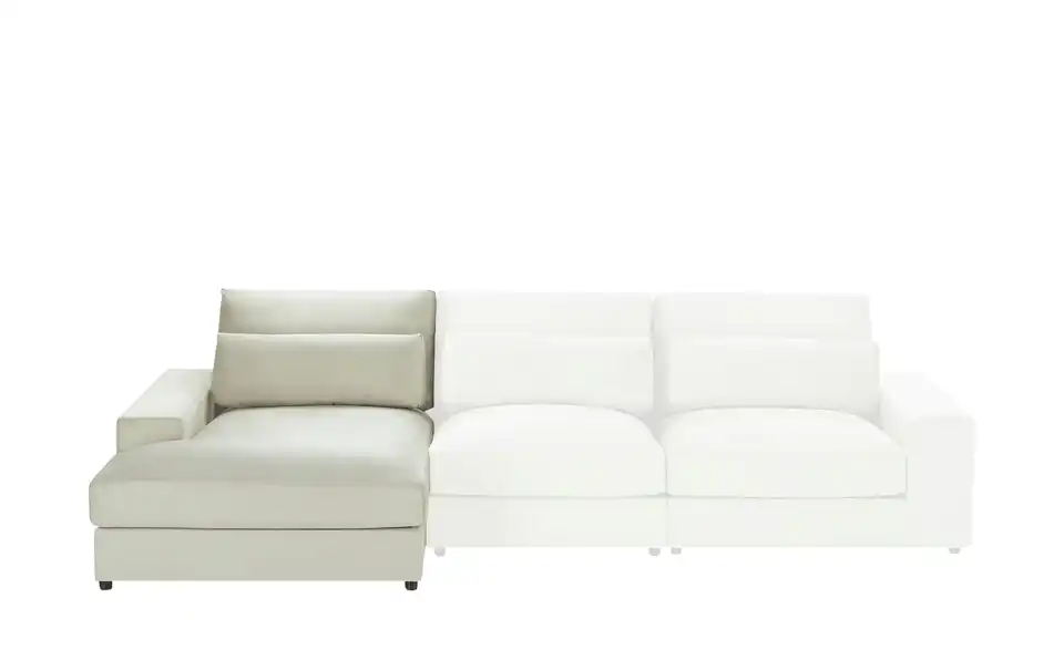 Element Branna Beige Samt Ottomane links