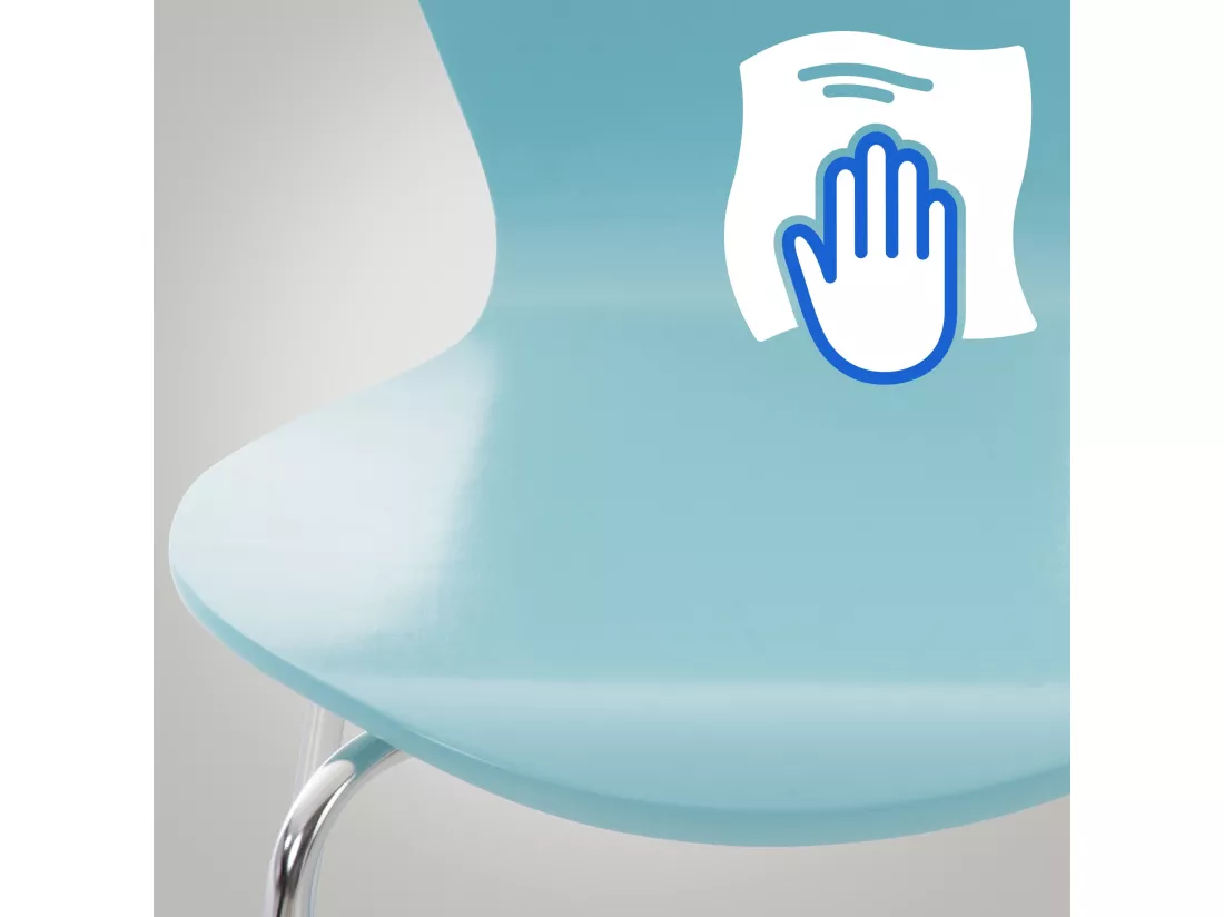 Lot de 8 Chaise de conférence - Bois & Nature - Bleu clair - Calisto