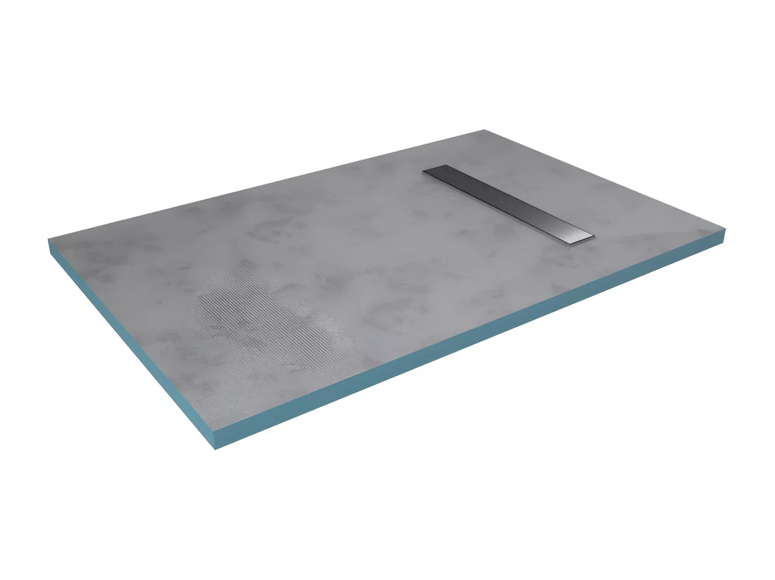 Receveur de douche à carreler 90 x 140 cm ELIO 4 pentes grille linéaire et bonde incluses