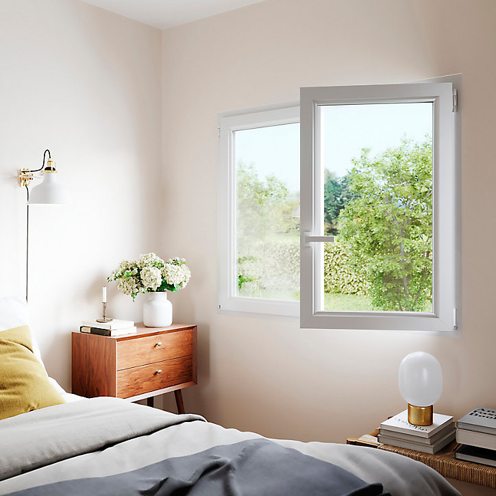 Fenêtre PVC 2 vantaux oscillo-battant GoodHome blanc - l.120 x h.105 cm