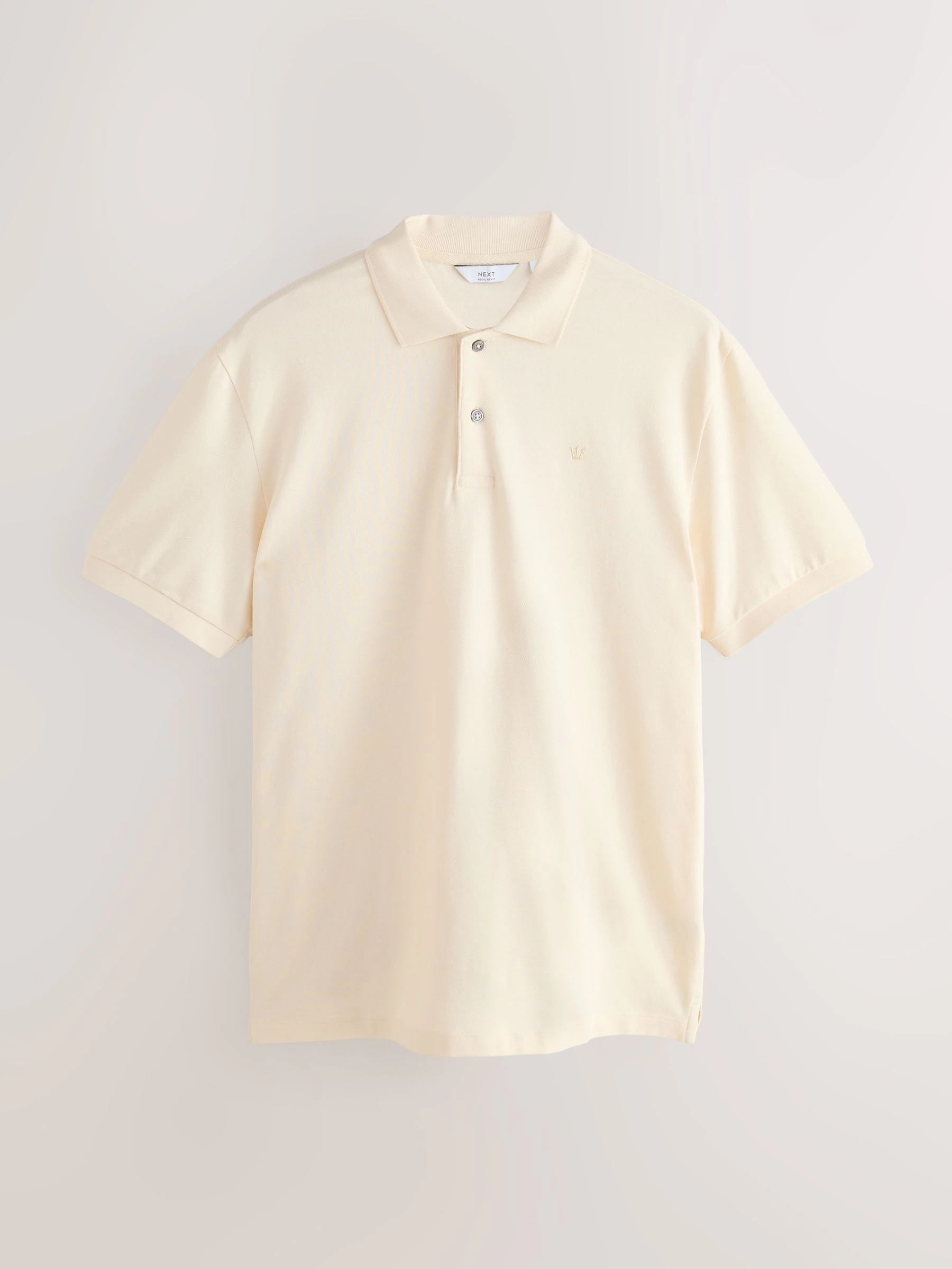 Ecru Trident - Normale Pasvorm - Long-Sleeve Pique Polo Shirt