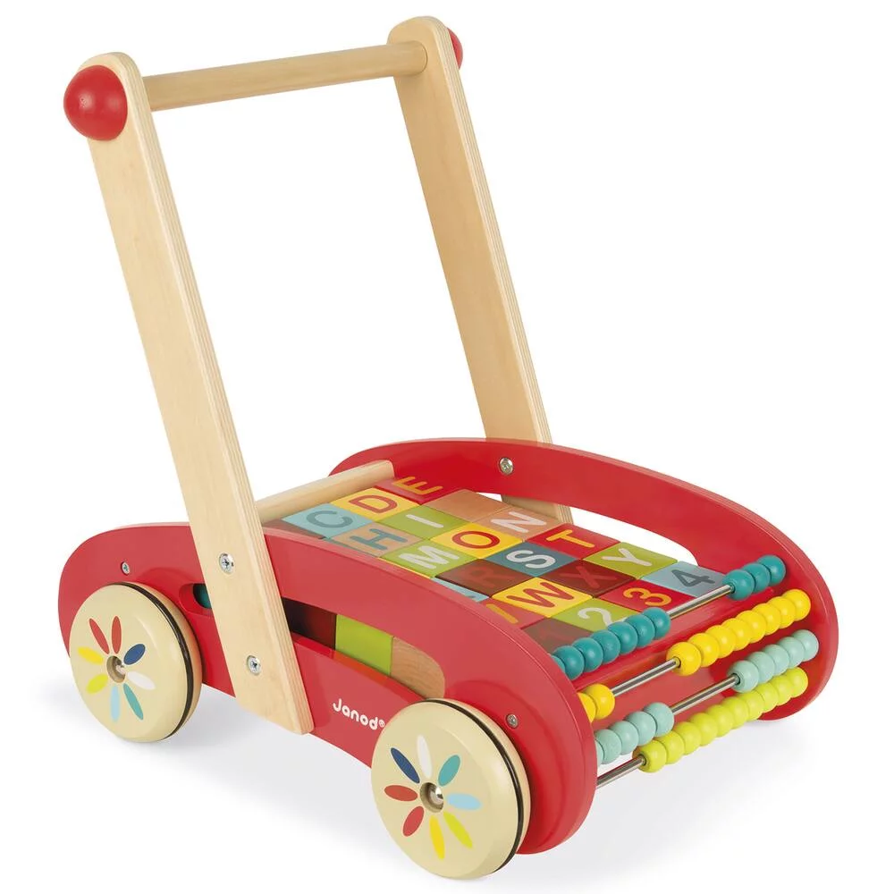CHARIOT ABC BUGGY TATOO 30 CUBES - EN BOIS