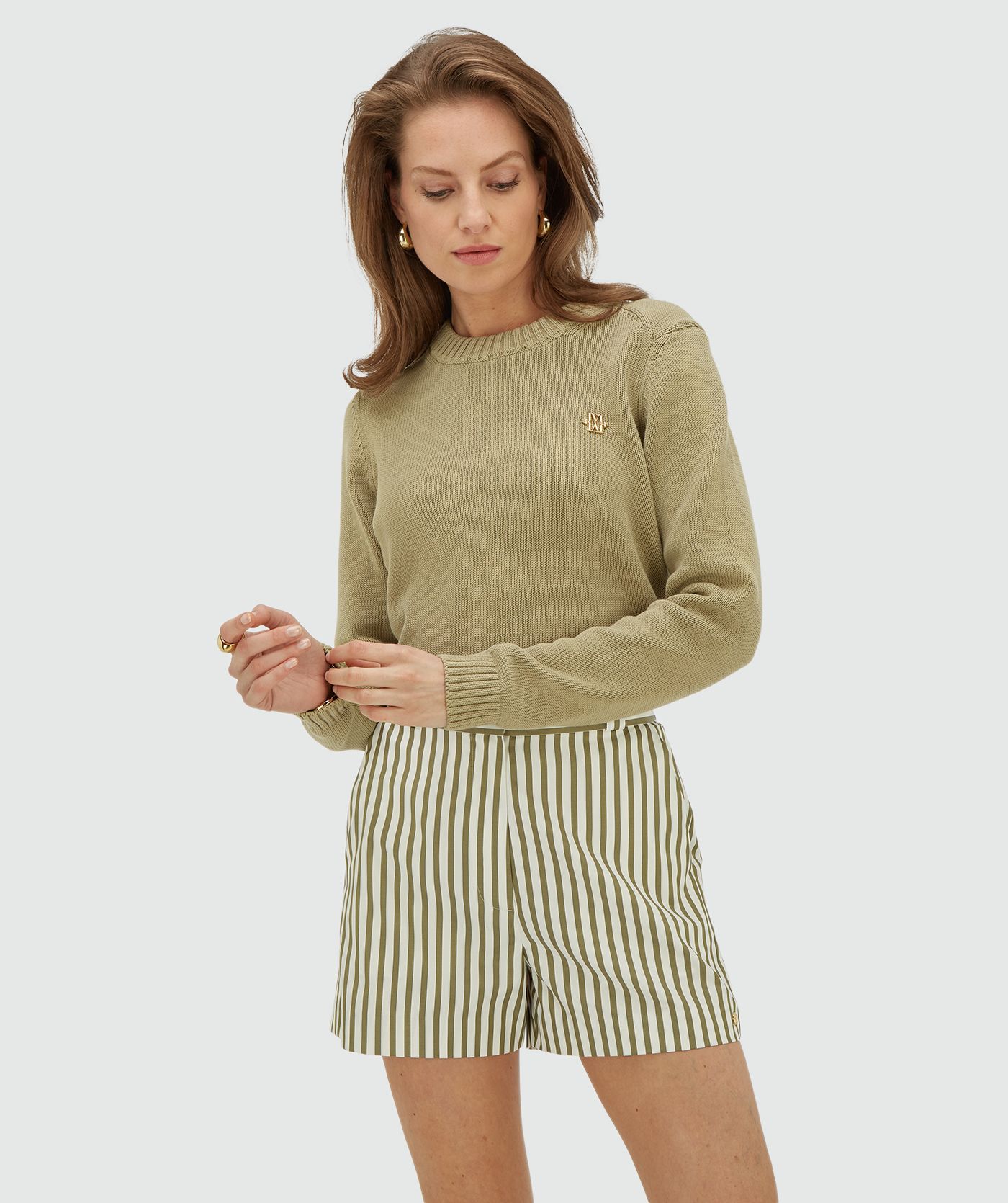 JV-GIO fitted sweater - dark pistachio