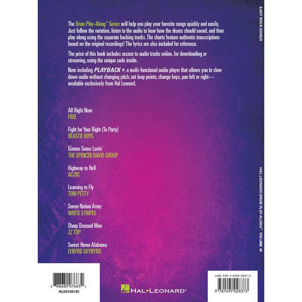 Hal Leonard Drum Play-Along: Easy Rock