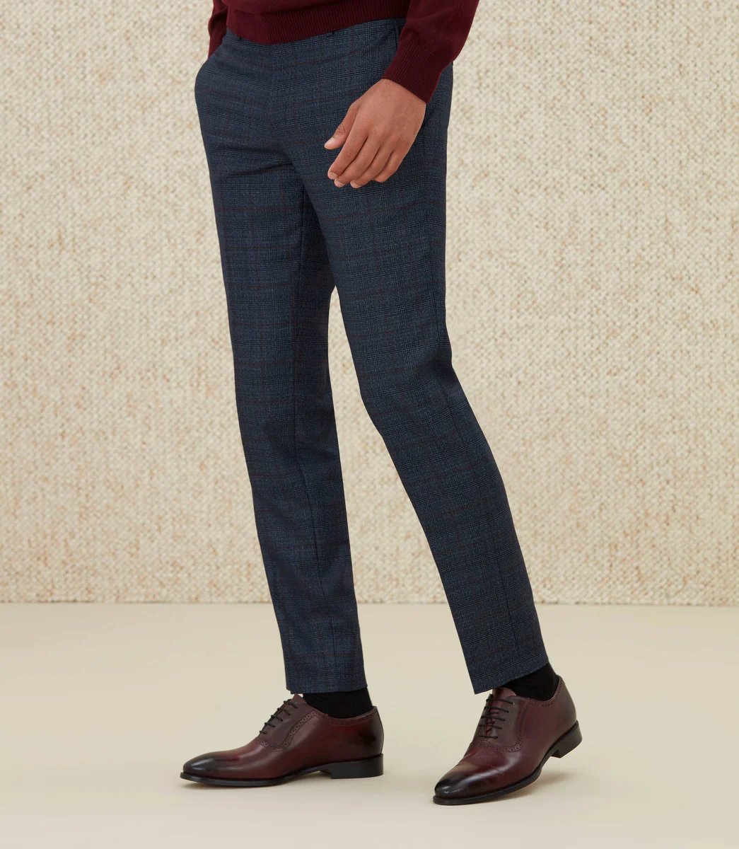 Pantalon Prince de Galles bleu 