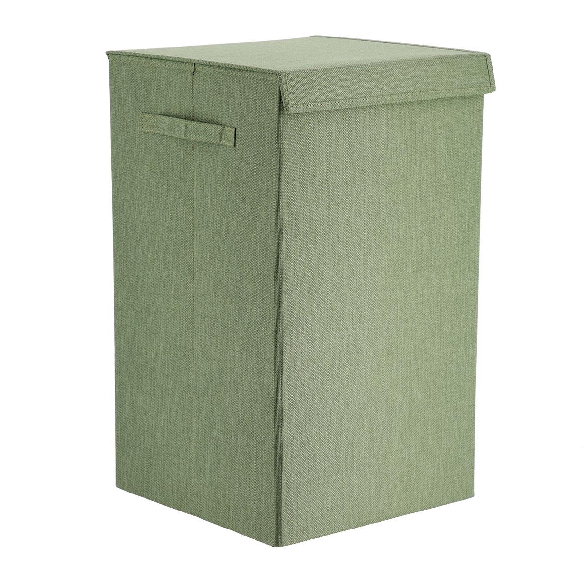 PANIERE A LINGE PLIABLE TISSU VERT