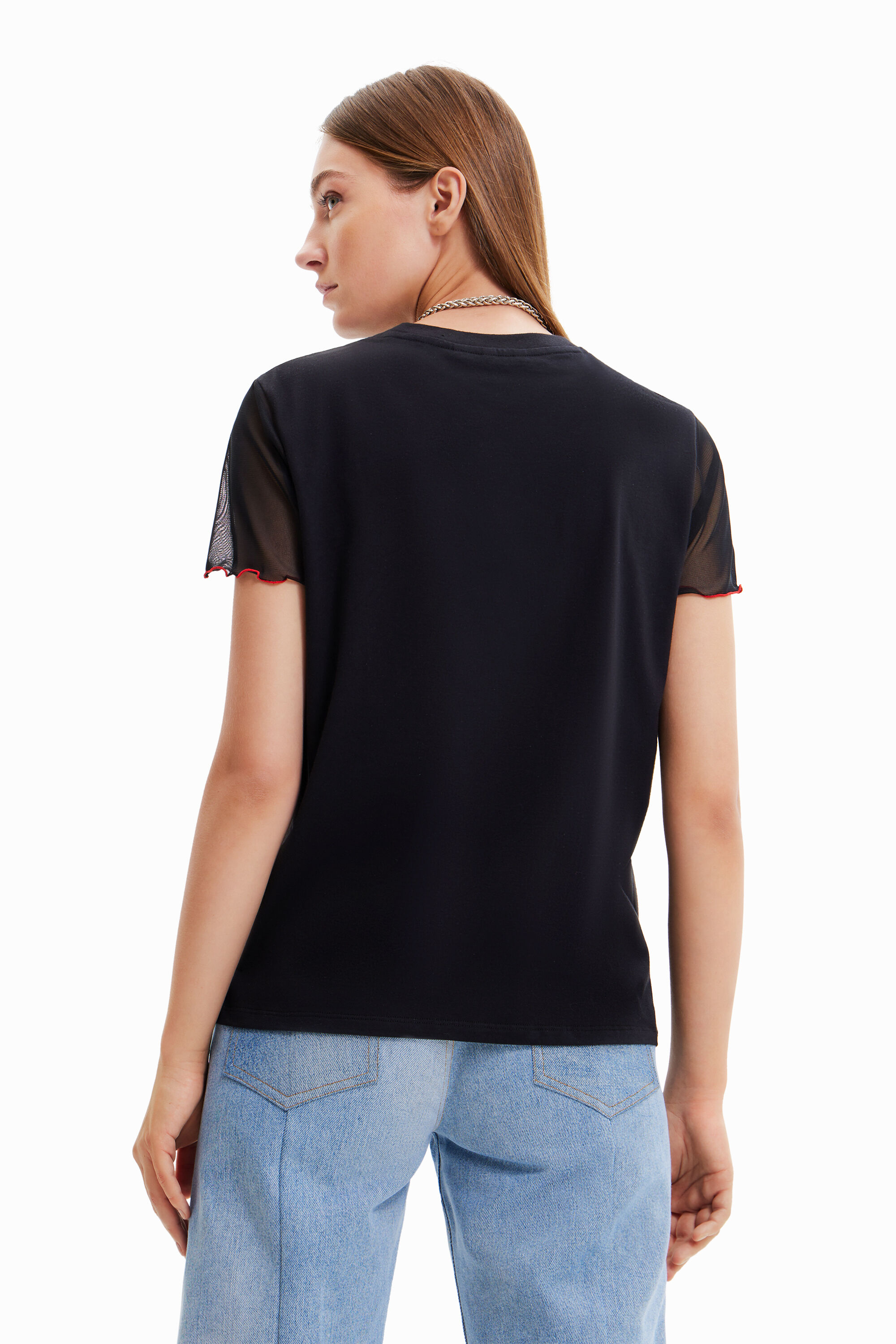 T-shirt arty manches tulle