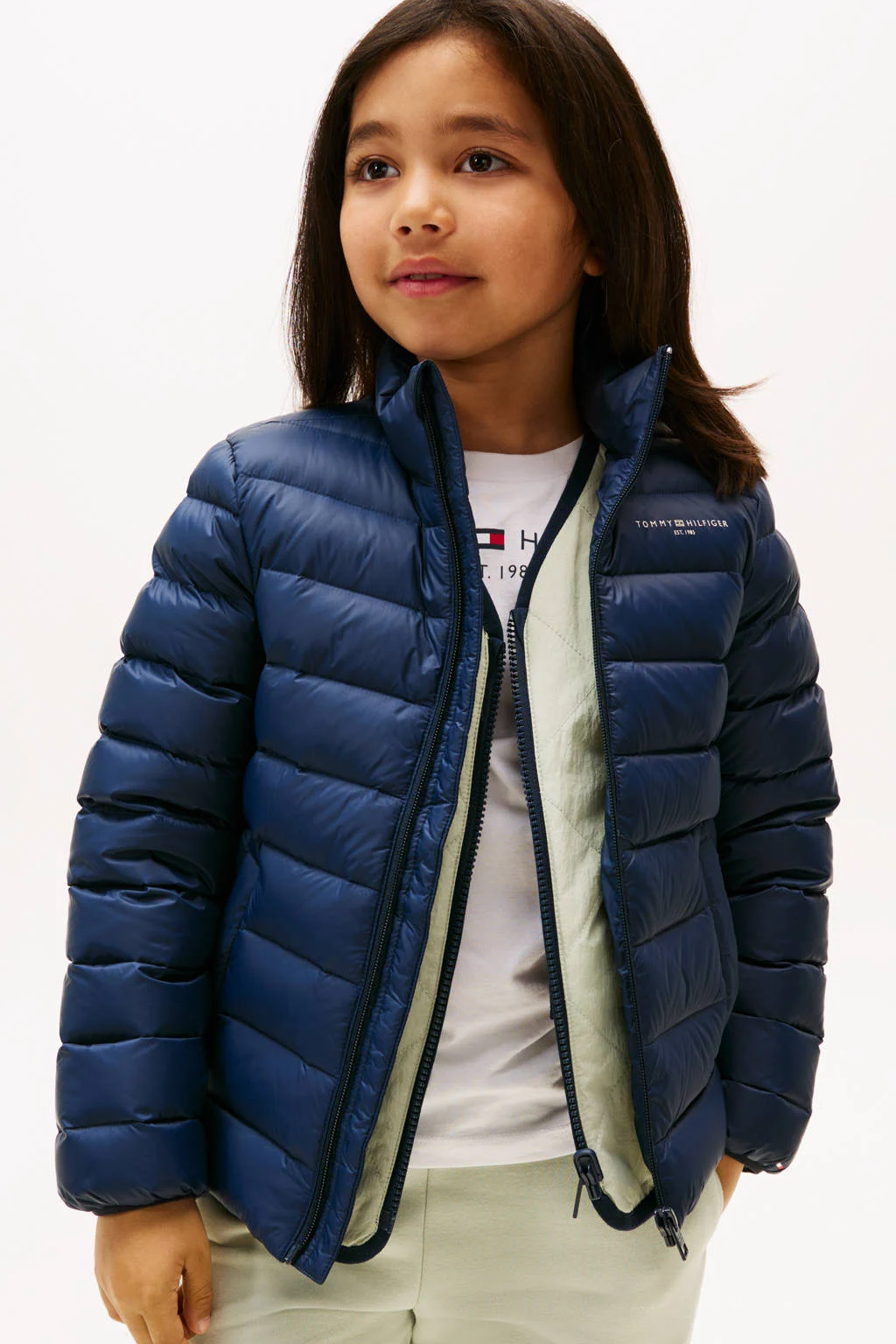 Tommy Hilfiger gewatteerde jas blauw