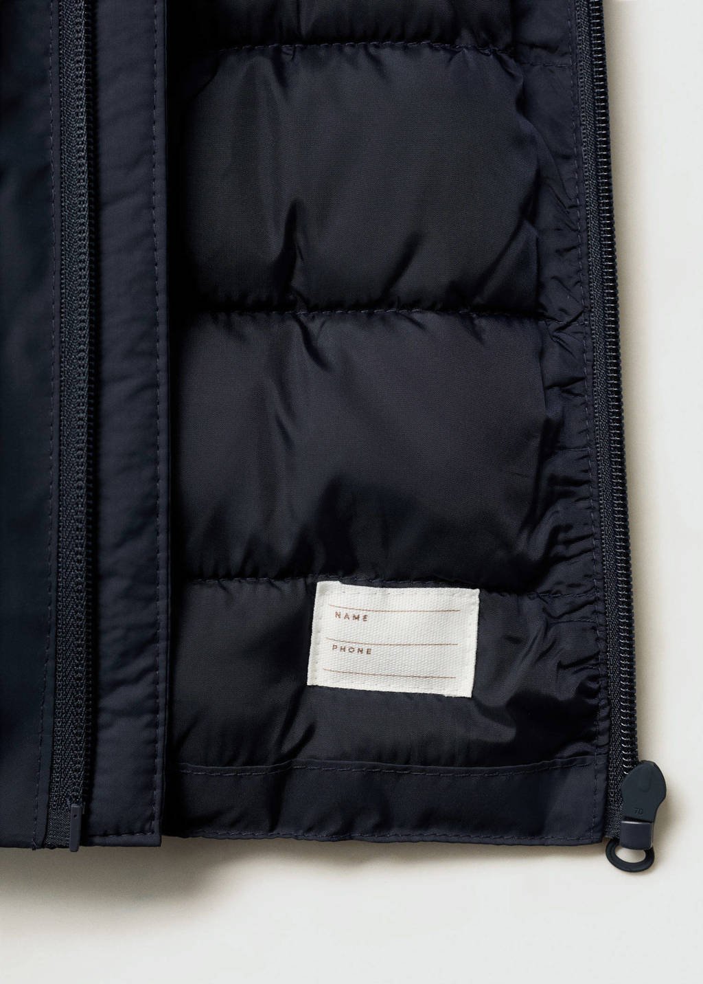 Mango Kids gewatteerde winterjas donkerblauw