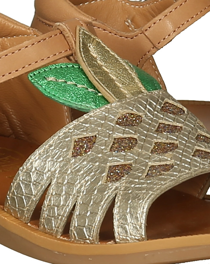 Leder-Sandalen POPPY – ANANAS in bunt