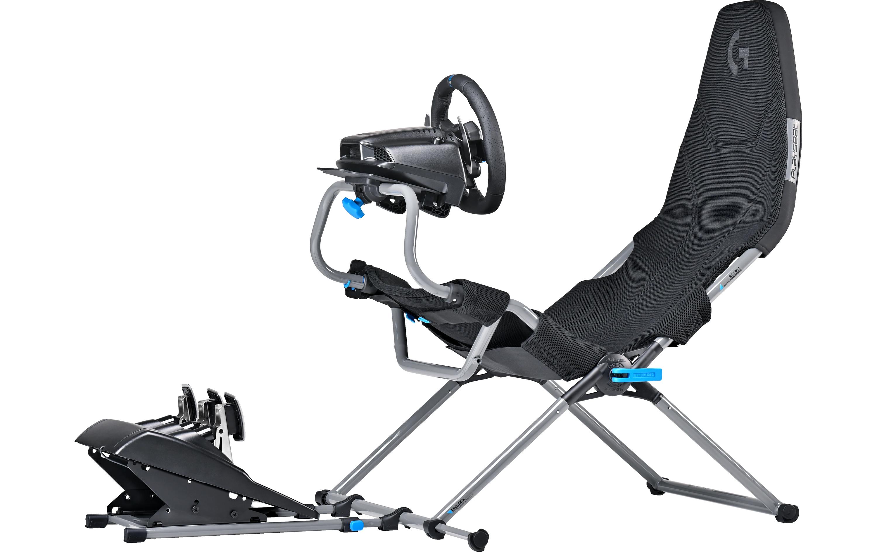 Challenge X – Logitech G Edition Grau/Schwarz<br>Gaming-Stuhl mit zusammenklappbaren Design