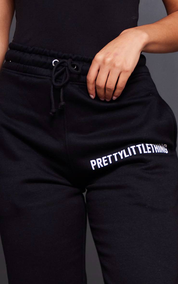 Noir Prettylittlething Joggers Taille Haute Avec Revers