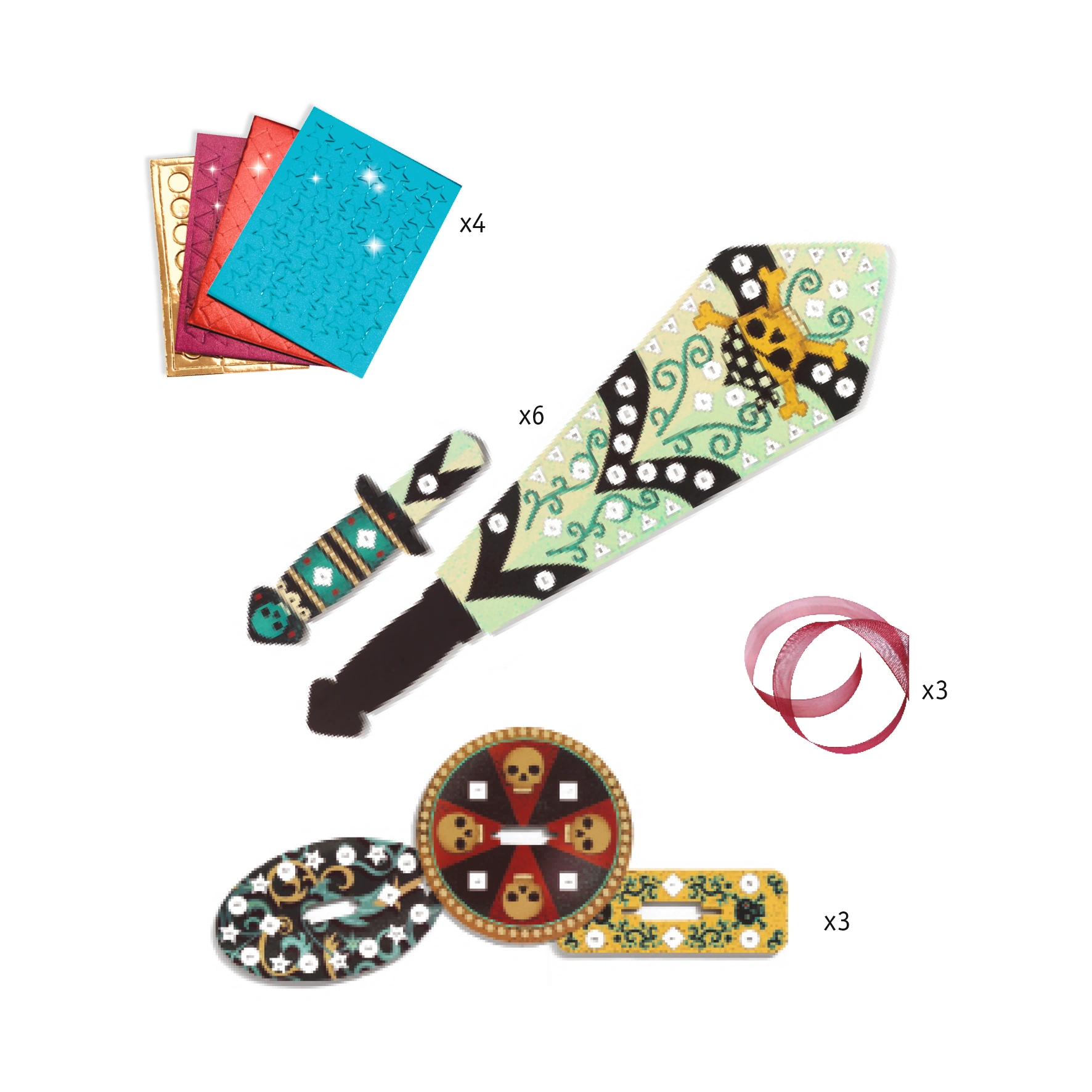 Mosaik-Piratenschwerter DO IT YOURSELF – WIE EIN PIRAT in metallic