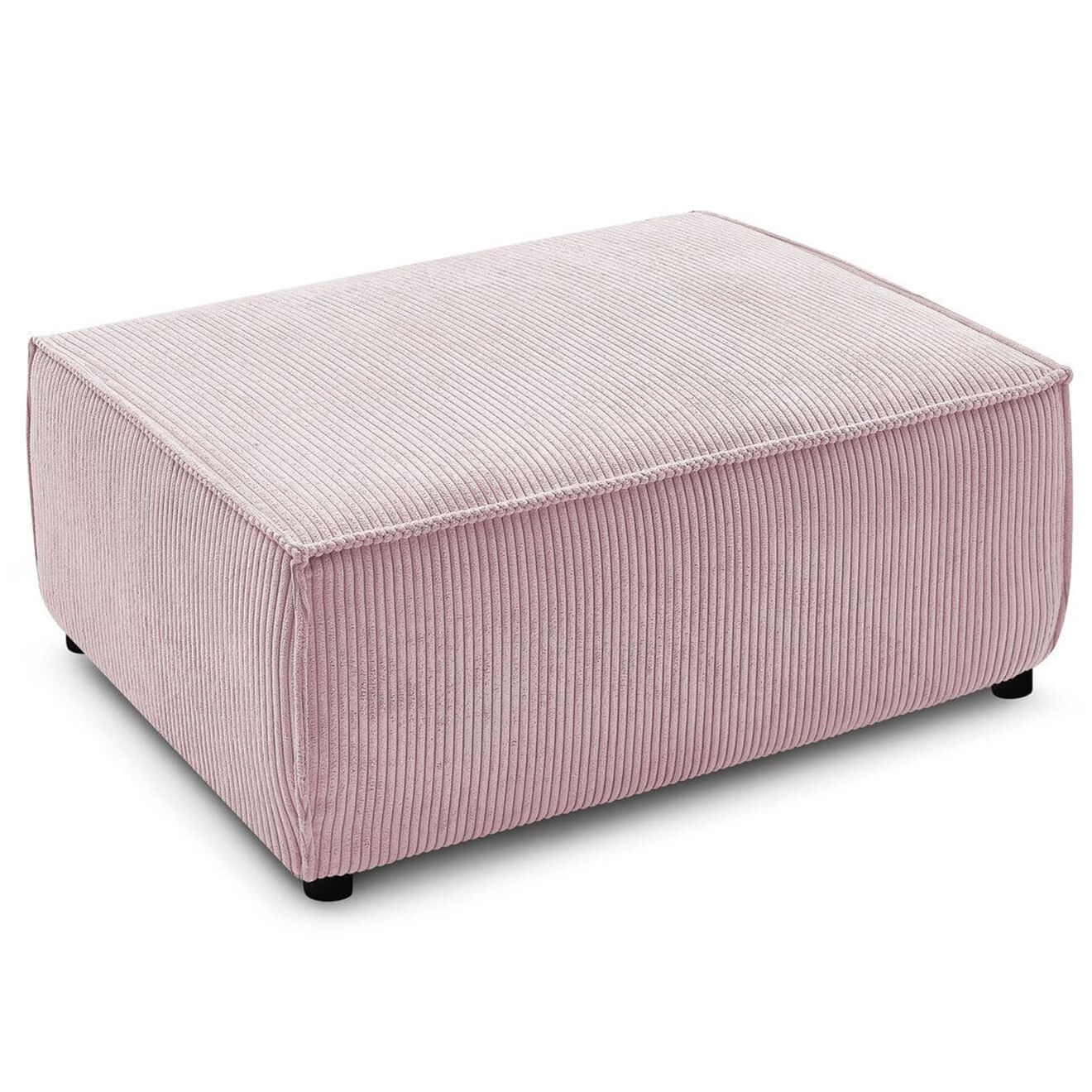 Bobochic Pouf en Velours côtelé Nihad violet - 100x70x44 cm