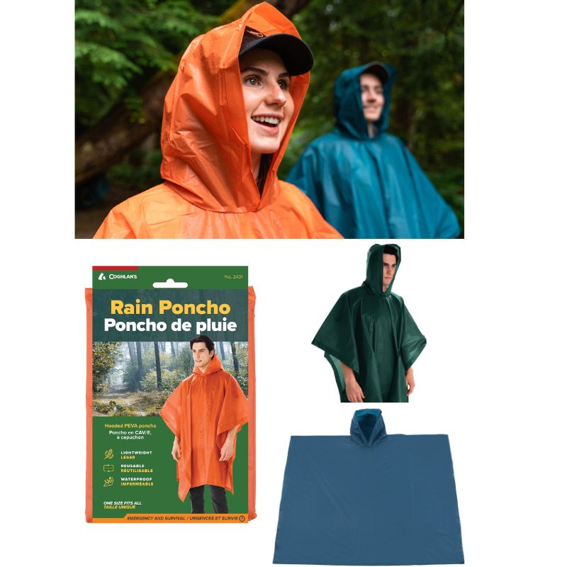 Regen Poncho Erwachsene PEVA 100% wasserdicht leicht