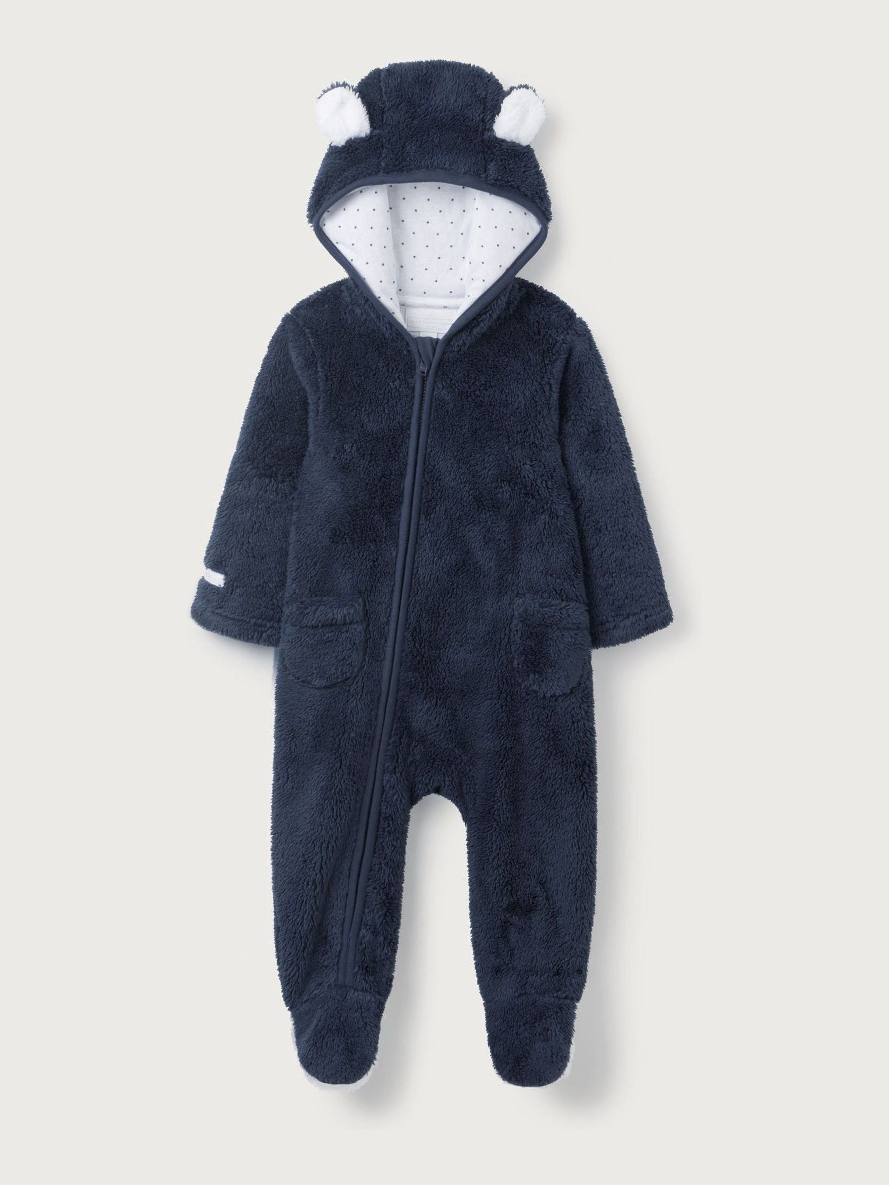The White Company marineblauwe romper van fleece