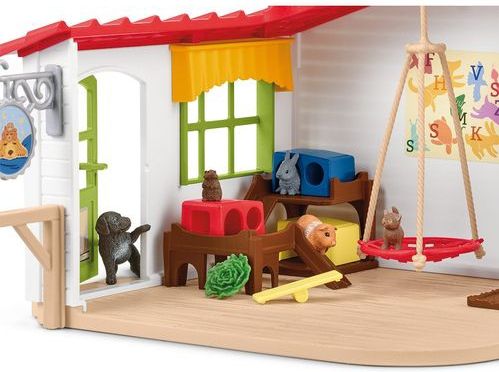 Schleich - Farm World - Dierenhotel - Speeltoestellen - Inclusief Verzorgster
