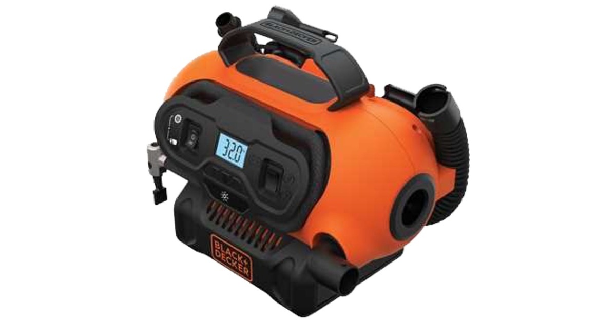 BLACK+DECKERBDCINF18N AC/DC multi-voltage compressor  (Oranje/zwart, Accu niet inbegrepen)