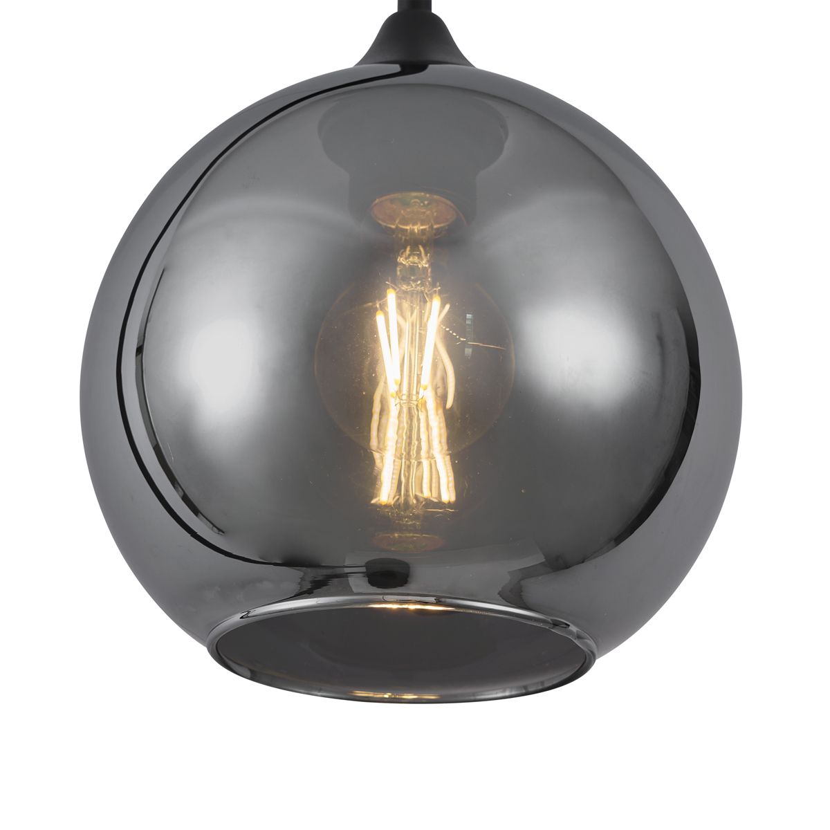 Art Deco vloerlamp zwart met smoke glas - Sandra