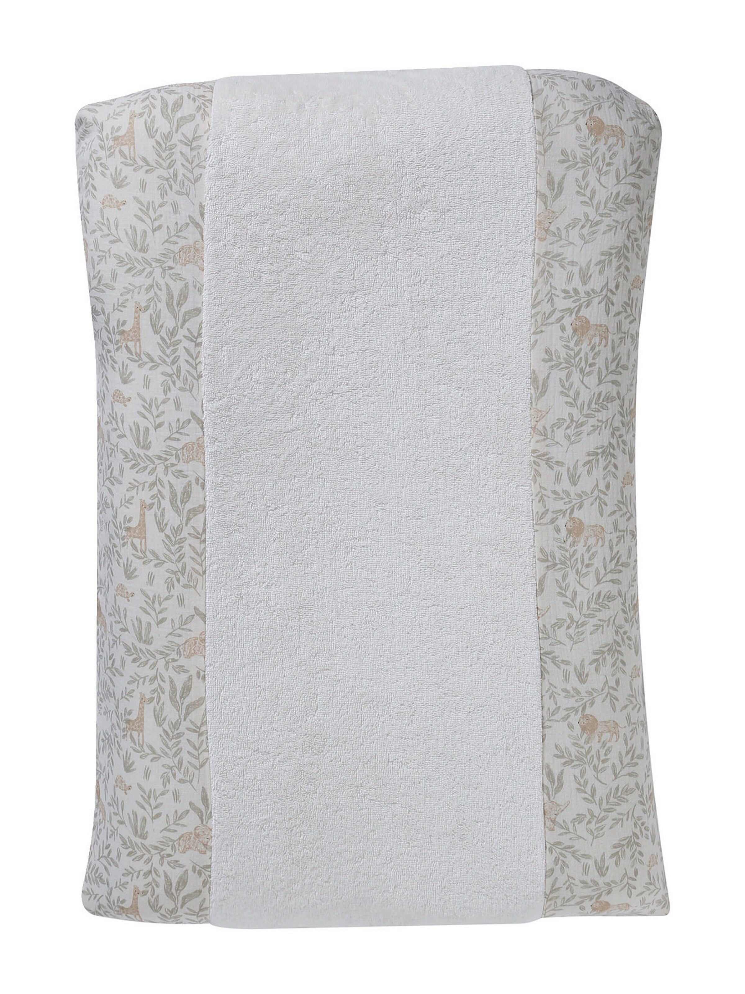 Vertbaudet Wickelunterlagen-Schonbezug, Musselin/Frottee beige bedruckt