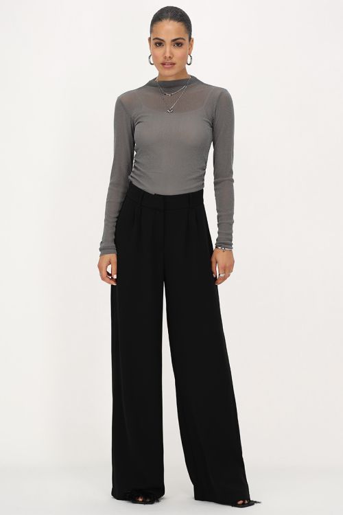Grijze mesh body met lurex