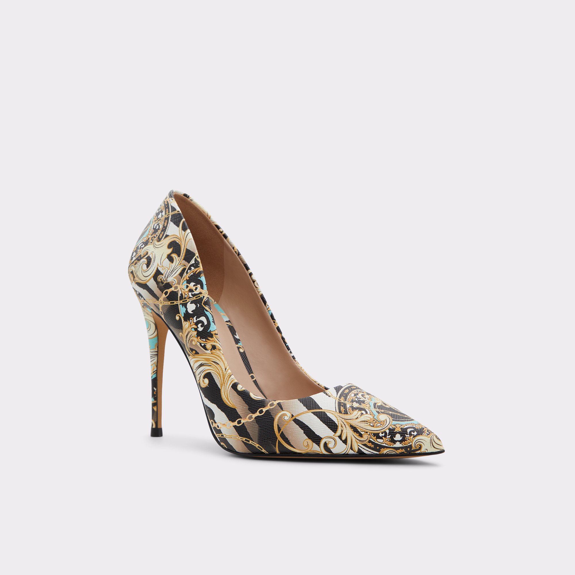 Stessy_ Black Multi Women Pumps