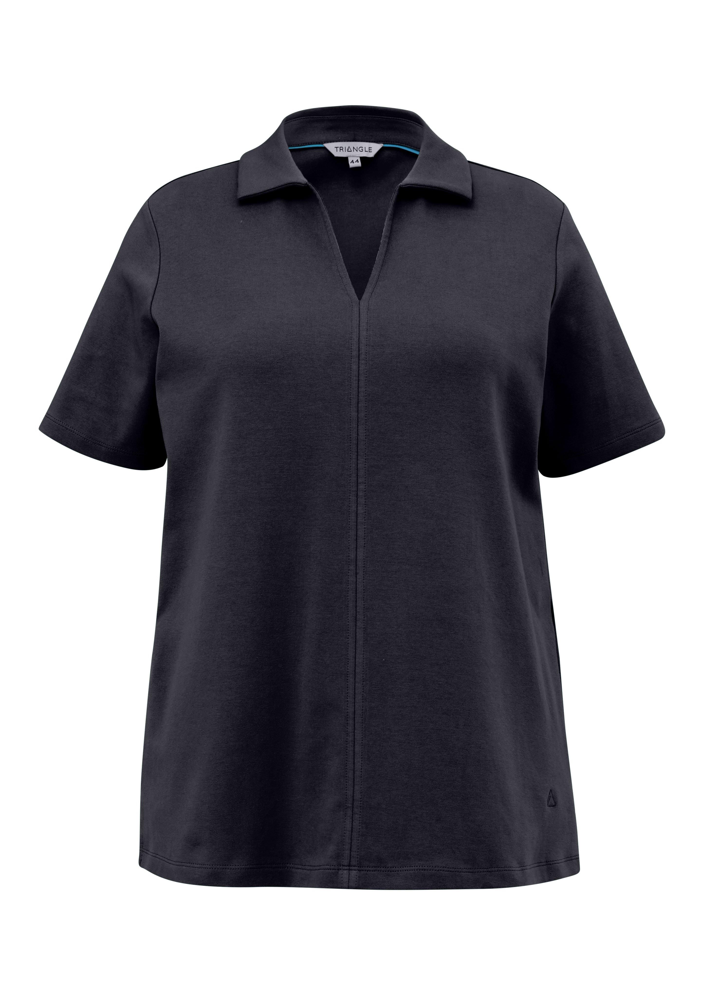 Shirt mit V-Ausschnitt und Polokragen