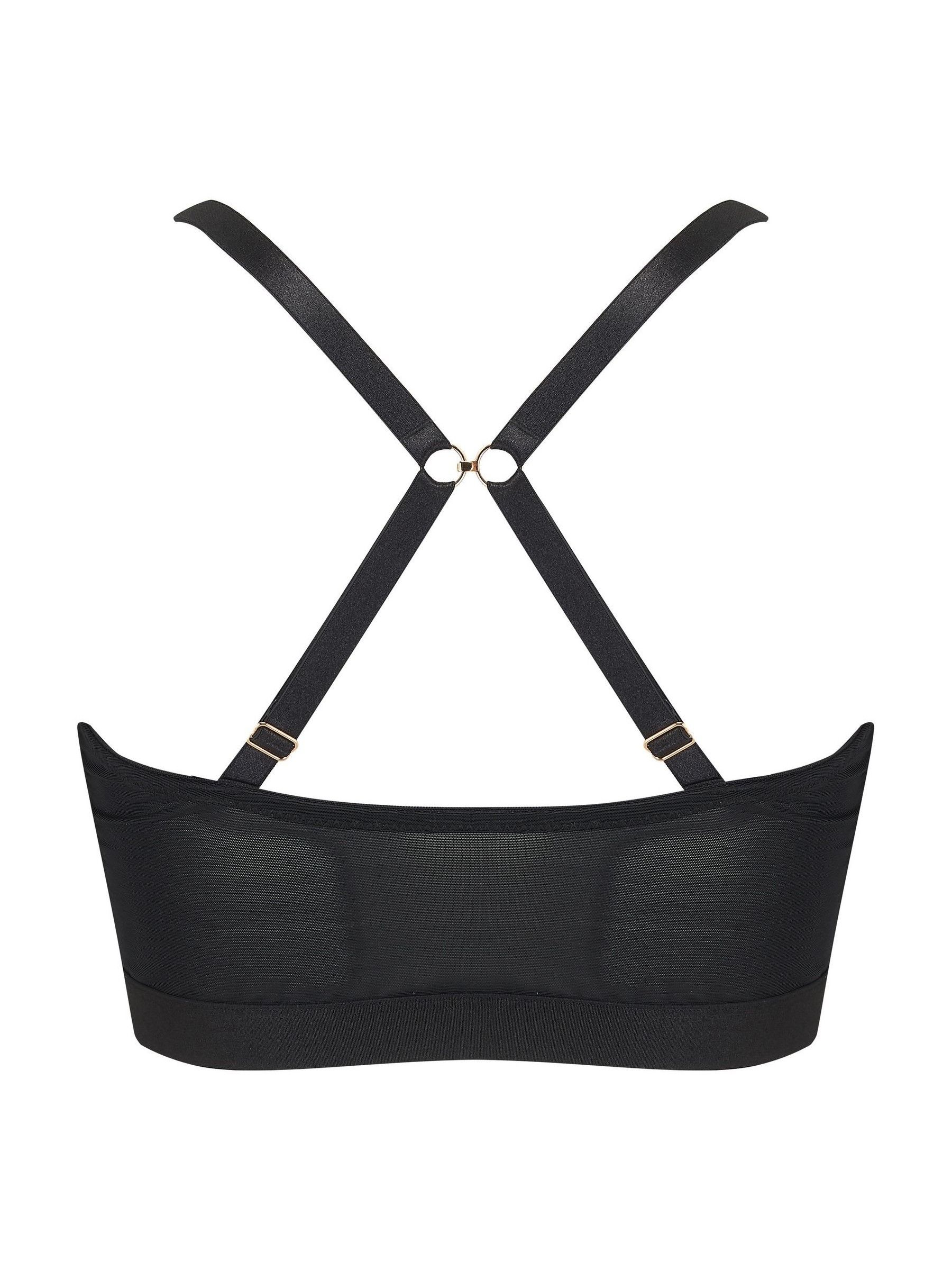 Zwart - Pour Moi India beugelbustier met voorsluiting
